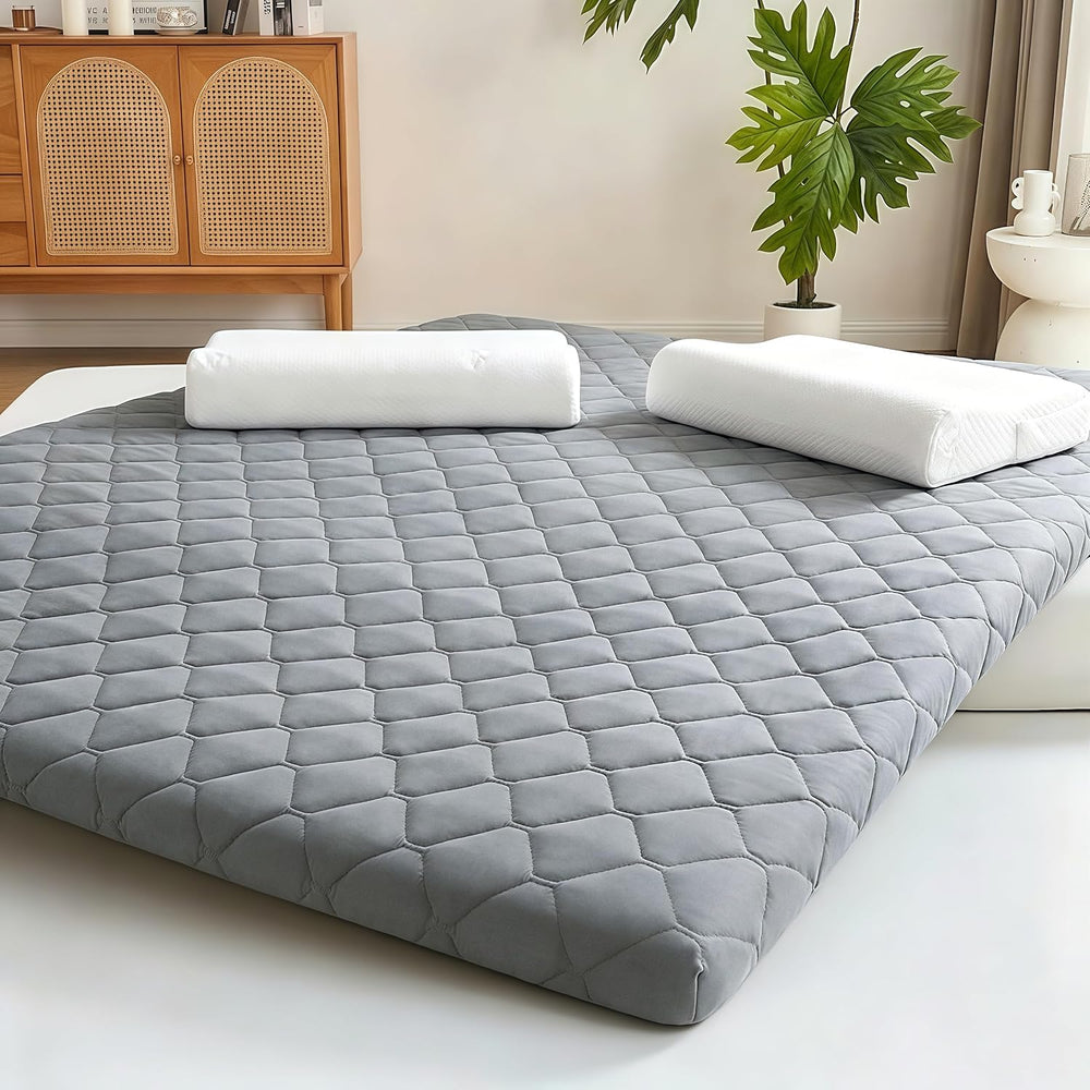 DOWNSTORIA Japanese Floor Mattress, 2.5 inch Futon Mattress Roll Up Tatami Ma...