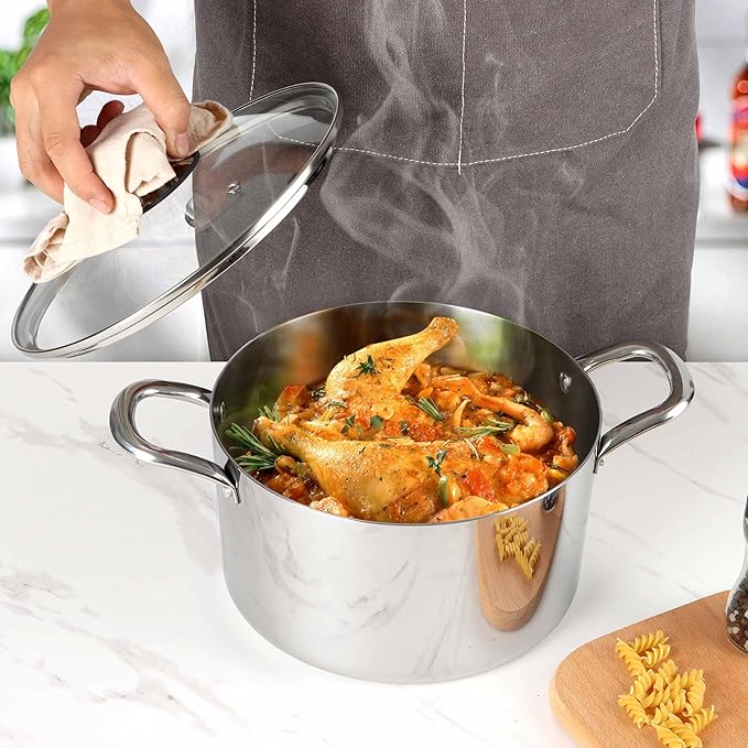Herogo 4 Quart Stock Pot, 18/10 Stainless Steel Cooking Pot - Image 7
