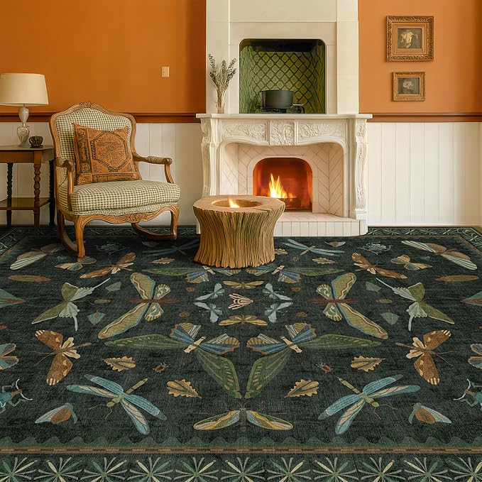 6x9 Dark Green Area Rugs for Dining Room - Image 3