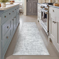 2x6 Runner Rug Washable Vintage Indoor Hallway Carpet Non Slip Grey Bedroom Low by PureCozy