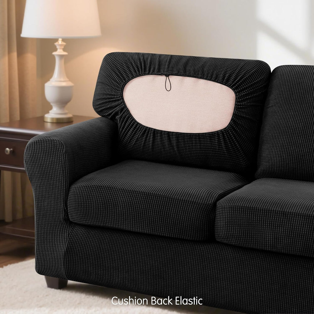 SUBRTEX 3 Pieces Stretch Sofa Slipcover Sets Couch Cover Sets Backrest Cushio...