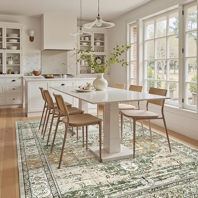 Soalmost 5x7 Area Rugs Low Pile Indoor Washable Trendy Faded Style Rugs - Image 9