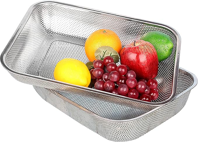 Cedilis 2 Pack Large Stainless Steel Colander Strainer, 6 Quart Mesh Vegetable by Cedilis