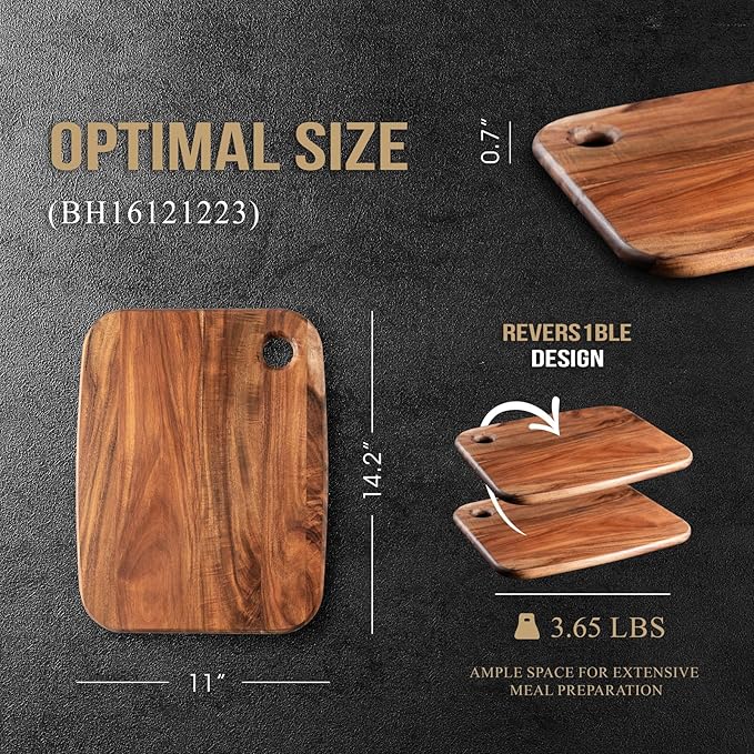 Wood Cutting Boards for Kitchen, JAMES.F Acacia Wooden Heavy Duty Cutting Board - Image 6