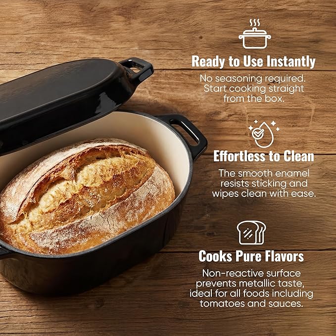 Dutch Oven for Bread Baking, 3.4 QT Bread Dutch Oven for Sourdough, Enamelled - Image 5