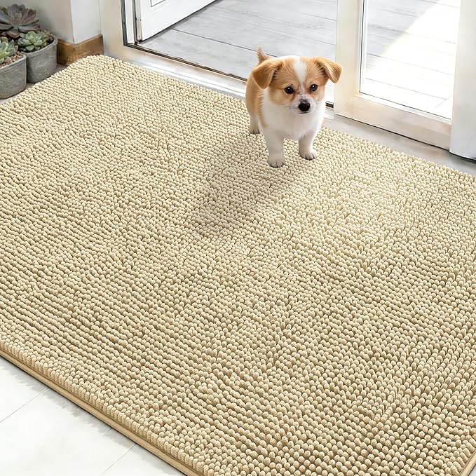 OLANLY Dog Door Mat for Muddy Paws 48x30, Absorbs Moisture and Dirt, Absorbent by OLANLY