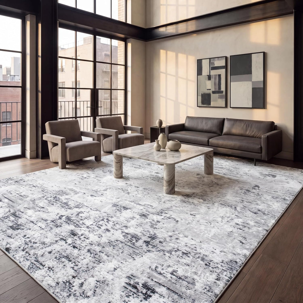 SAFAVIEH Amelia Area Rug 9'x12', Modern Grey & Ivory ALA705G
