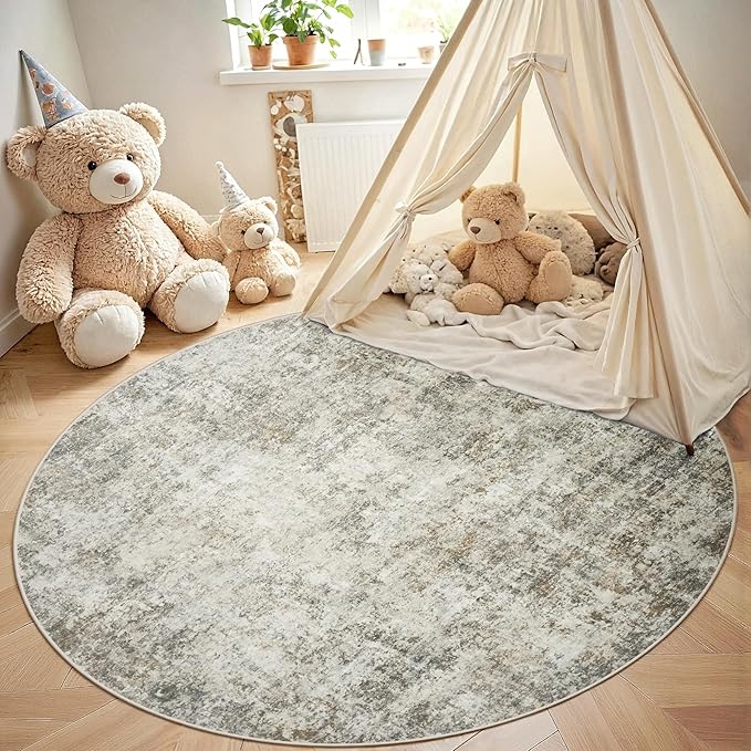 Round Rug 5ft Circle Rug Washable: Carpet Small Circular Area Rug - Image 4