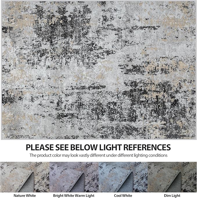 9x12 Area Rugs for Living Room Rug Washable: Abstract Large Rug for Dining Room - Image 6