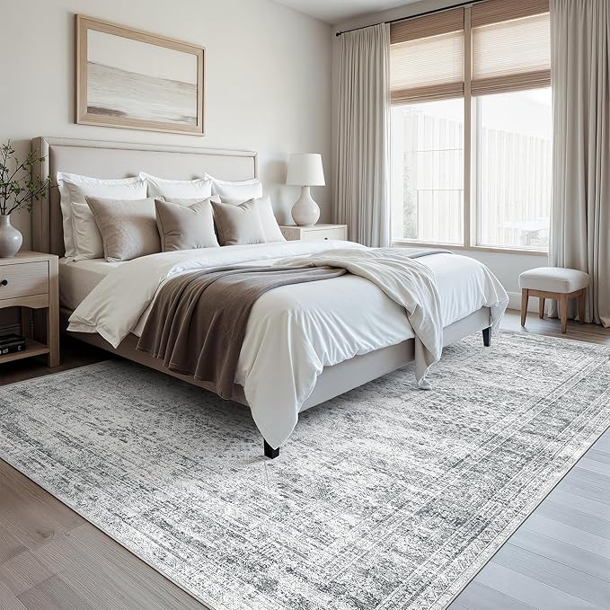 Soalmost 9x12 Area Rugs for Living Room, Non Slip Machine Washable Vintage Rugs - Image 5