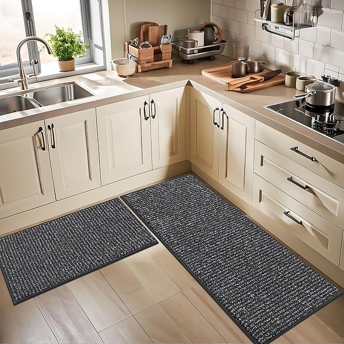 BEQHAUSE Kitchen Rugs and Mats 2PCS, Non-Slip Kitchen Mats - Image 8