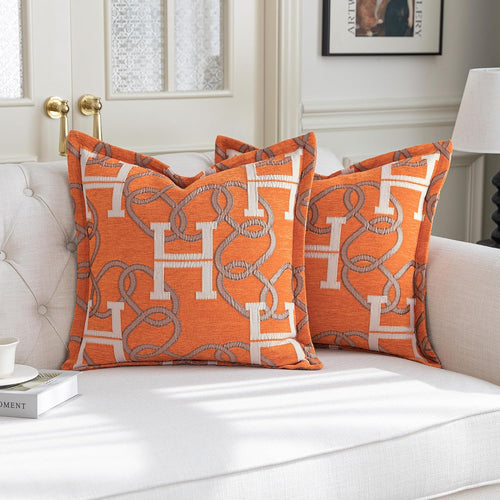 1 piece modern letter h throw pillow cover shown in use