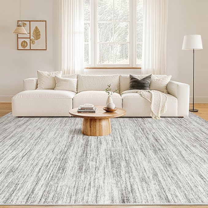 Nakagishi 5X7 Area Rugs Living Room: Washable Large Vintage Rug Neutral - Image 4
