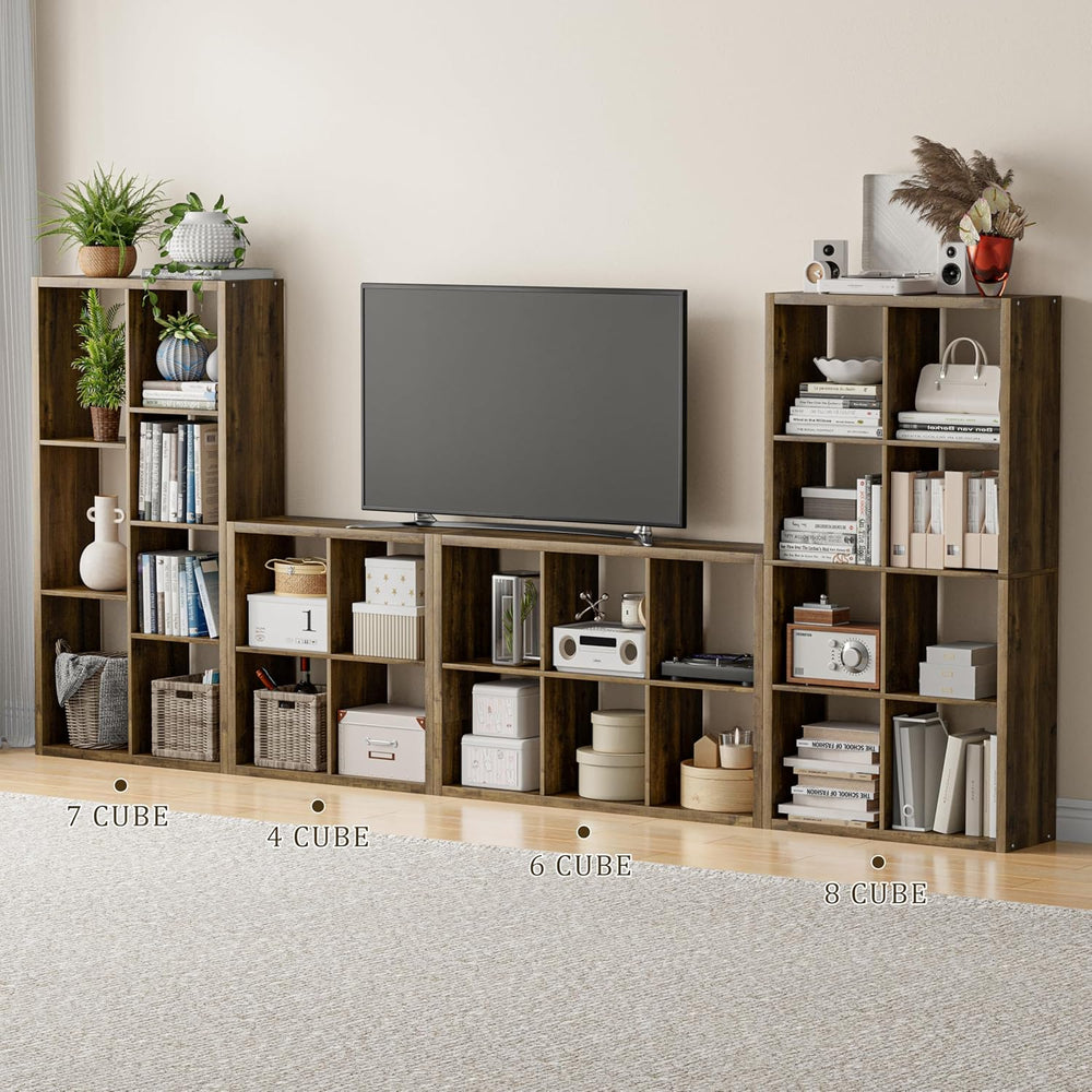 Cube Storage Organizer Bookcase, Decorative 11 inch Open Back Cubical Shelf w...