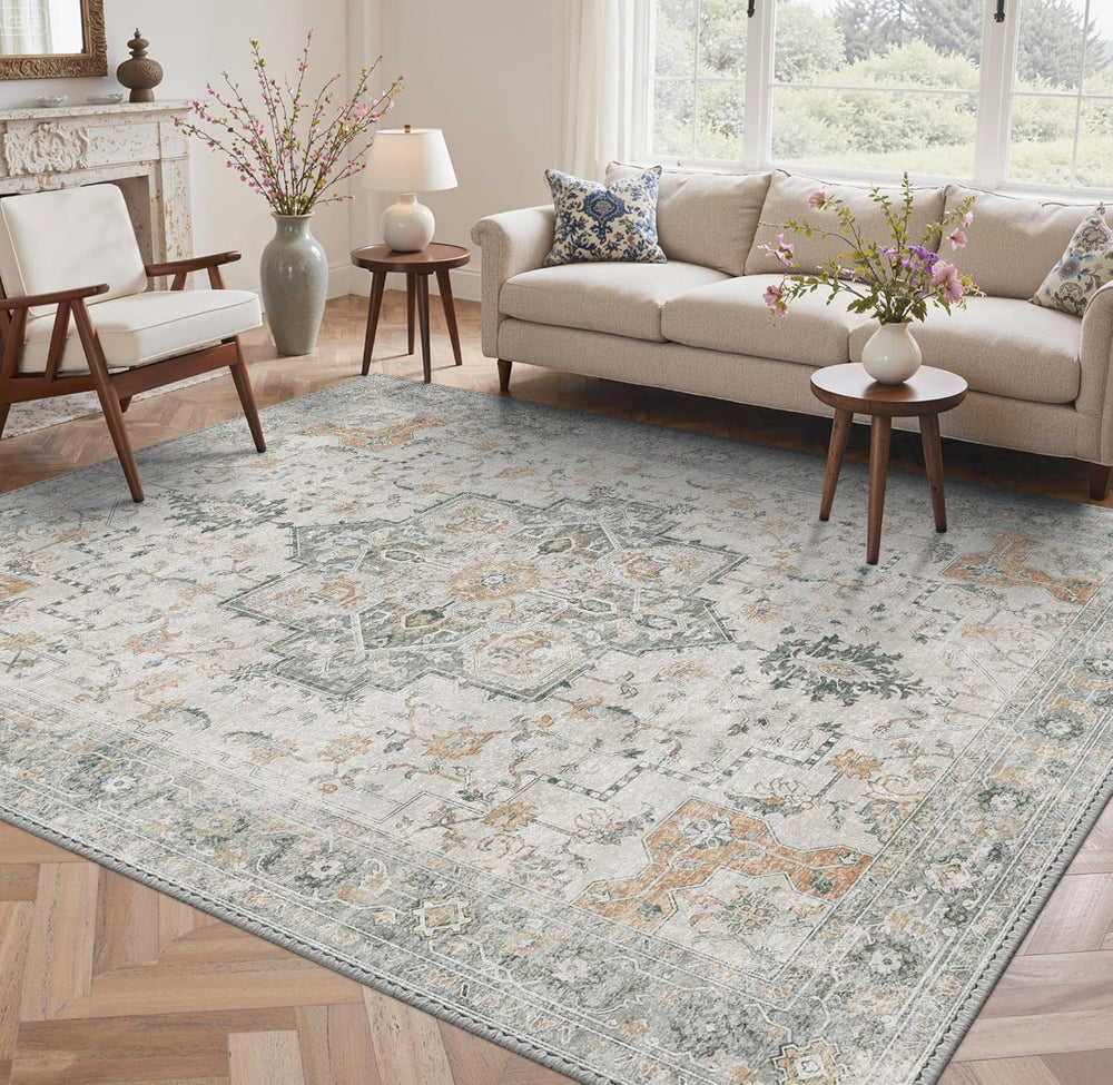 GENIMO No-Wash 8X10 Area Rug for Living Room Bedroom Patio, Waterproof Stain ...