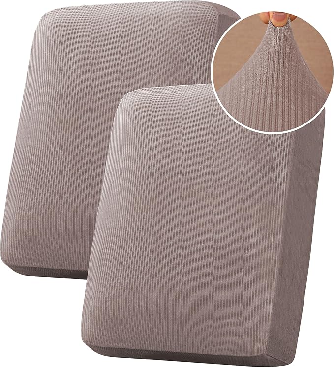 H.VERSAILTEX Velvet Stretch Couch Cushion Cover Plush Cushion Slipcover by HVERSAILTEX