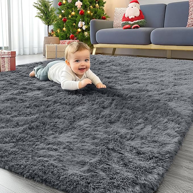 OLANLY 4x12 Area Rugs for Living Room Bedroom, Machine Washable Soft Fluffy by OLANLY