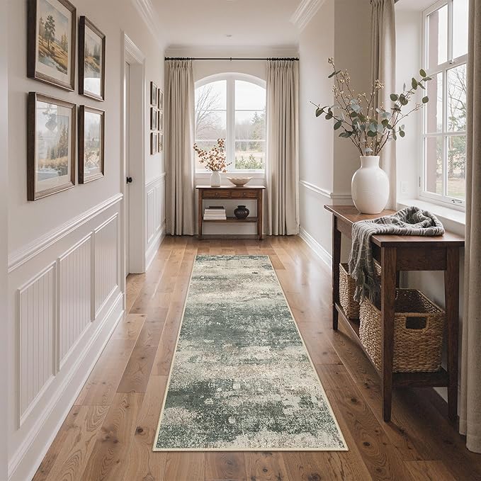 BEIMO Runner Rug for Hallway Kitchen, Soft Modern Abstract Throw Rugs, Low Pile - Image 2