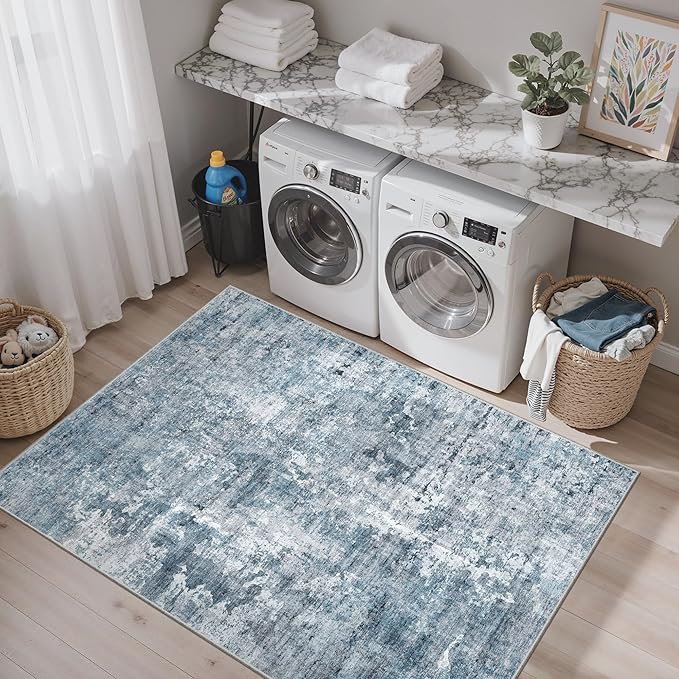 Soalmost Area Rugs 4x6 for Living Room, Vintage Abstract Washable Rugs for - Image 3