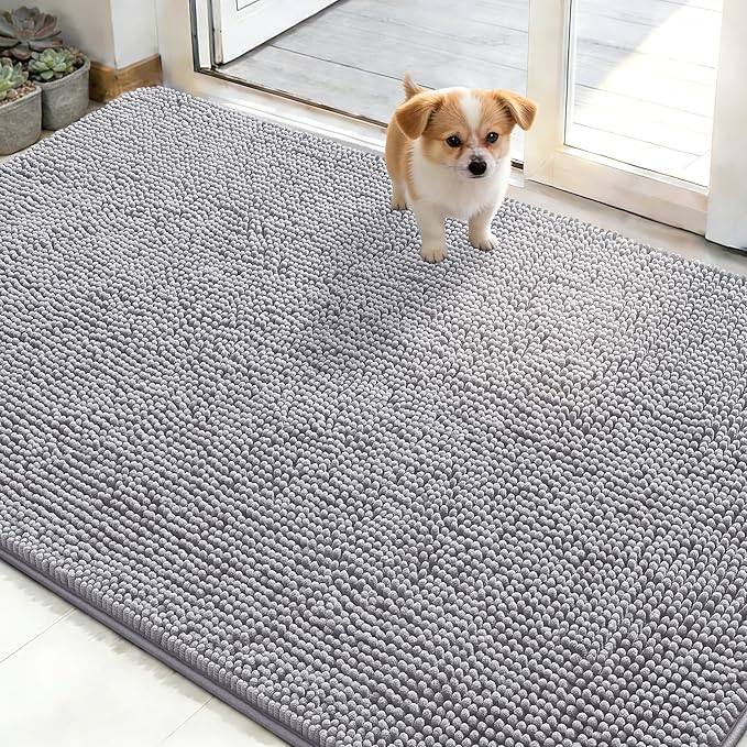 OLANLY Dog Door Mat for Muddy Paws 50x30, Absorbs Moisture and Dirt, Absorbent by OLANLY