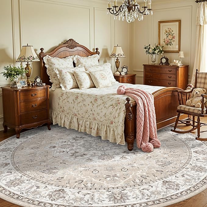 Washable 8ft Round Area Rug - Image 6