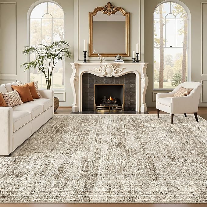 Area Rug 10x12 Vintage Washable Living Room Large Carpet Non Slip Bedroom by Soalmost