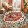 SERISSA Boho Round Area Rug, 5ft Washable Non-Slip Circle Rug, Ultra Soft by SERISSAHomeDecorCollection