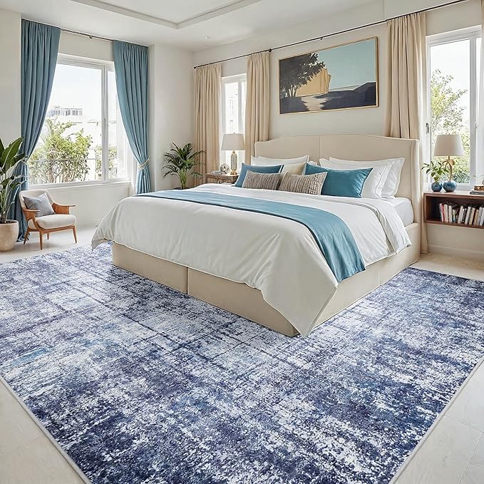 8x10 Area Rugs for Living Room Washable Rug: Anti-Skid Abstract Modern Living - Image 2