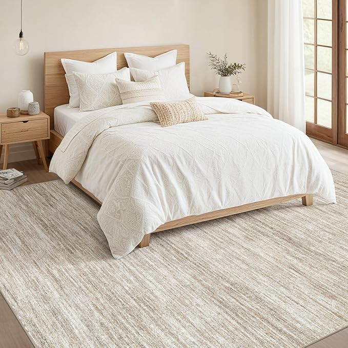 Nakagishi 5x8 Area Rugs Living Room: Washable Large Vintage Rug Neutral - Image 5