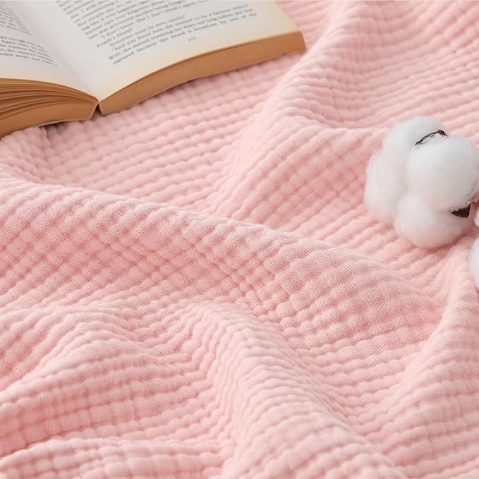 Bedsure 100% Cotton Muslin Blanket King Size by BEDSURE