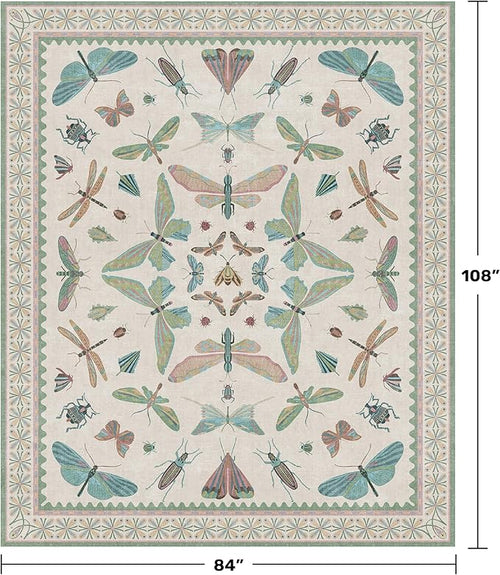 7x9 Green Butterfly Rugs for Kids Bedroom - Image 2