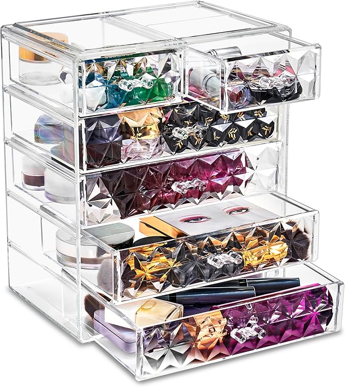 Sorbus Acrylic Makeup Organizer Set, 6-Drawer Vanity & Countertop Cosmetic - Image 9