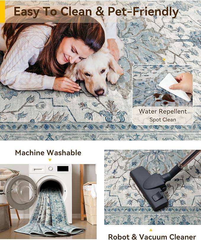 Area Rugs 3'x12' Runner Rug Non Slip Washable - Image 5