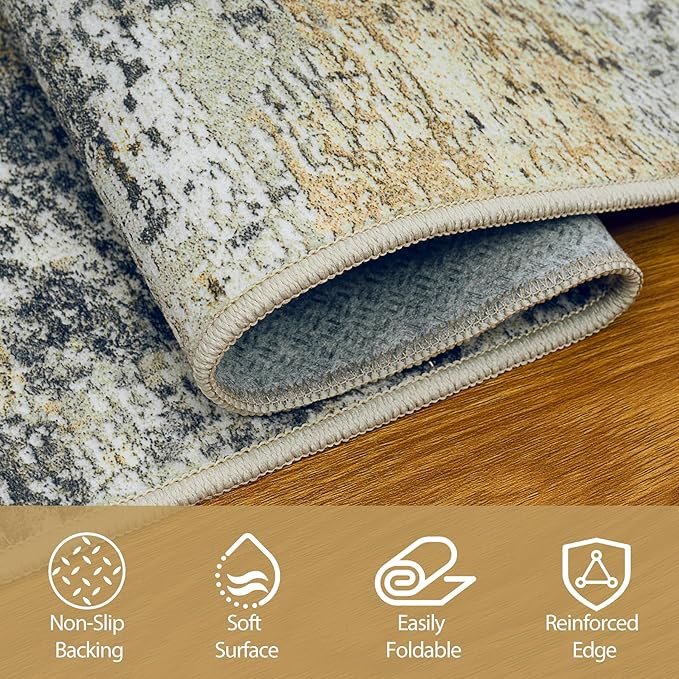 8x10 Area Rugs for Living Room Rug Washable: Abstract Large Rug for Dining Room - Image 4