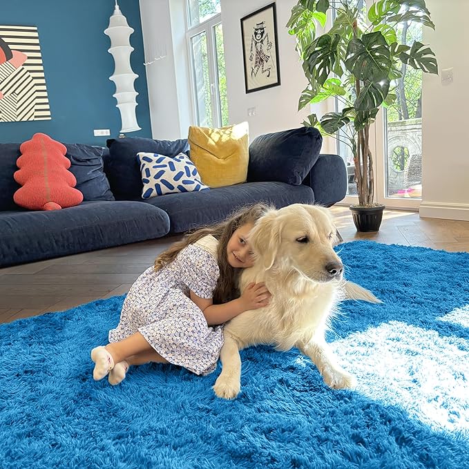 OLANLY 2x3 Machine Washable Small Bedside Rug, Soft Fluffy Shaggy Entryway - Image 5