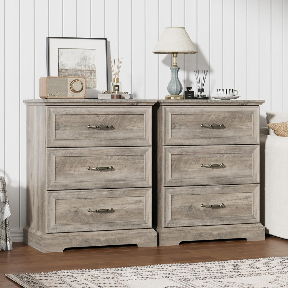 3 Drawer Dresser for Bedroom, 24" Wide Wooden Chest of Drawers, Rustic F...