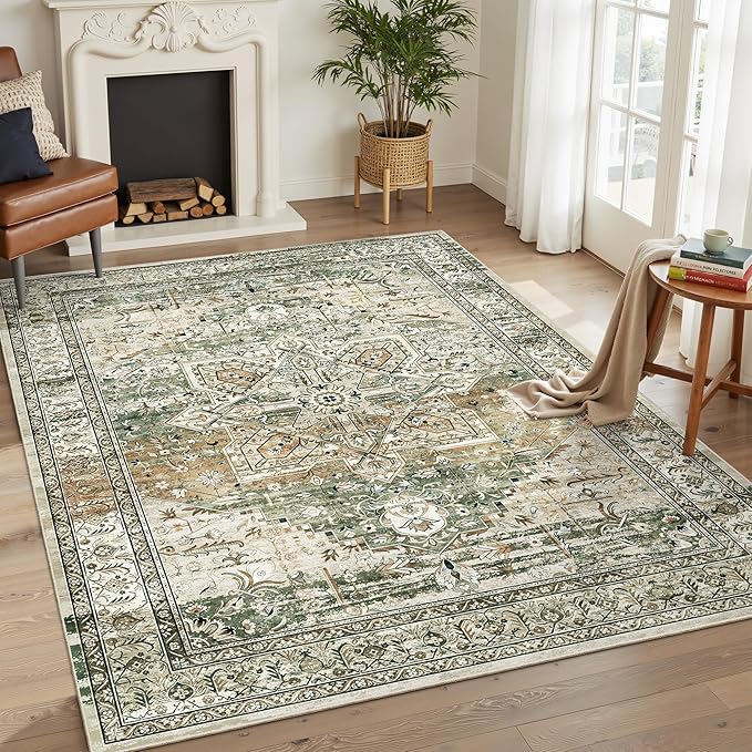 6x9 Area Rugs for Living Room Non-Slip Washable Rugs 6x9 Vintage Rug for - Image 2