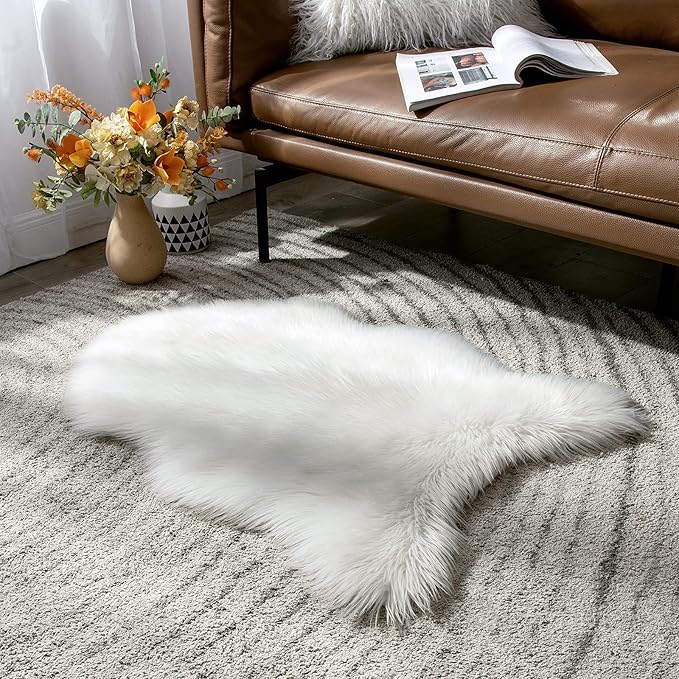 MIULEE Luxury Super Soft Fluffy Area Rug Faux Fur Sheepskin Rug Decorative - Image 8