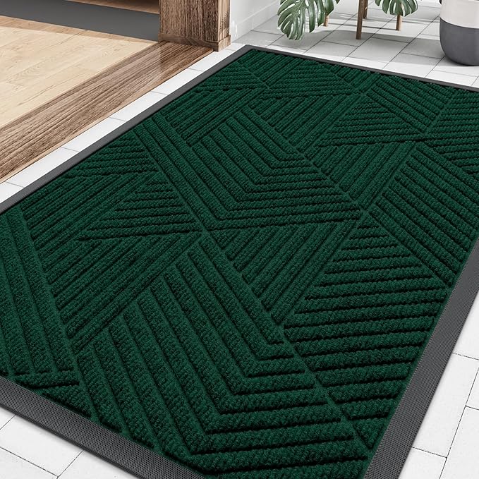 Smiry Front Door Mat Outside Entrance, Heavy Duty Sturdy Natural Rubber Doormat by Smiry