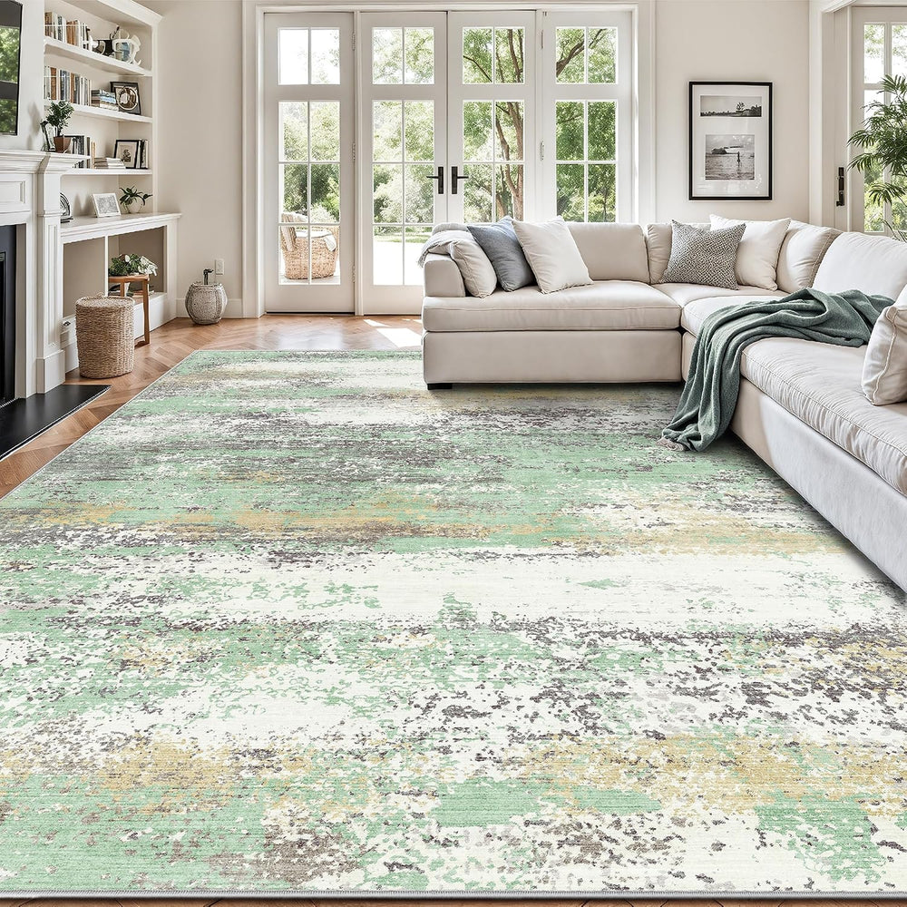 8x10 Area Rugs, Abstract Modern Ultra Soft Washable Rug, Non Slip Carpet with...