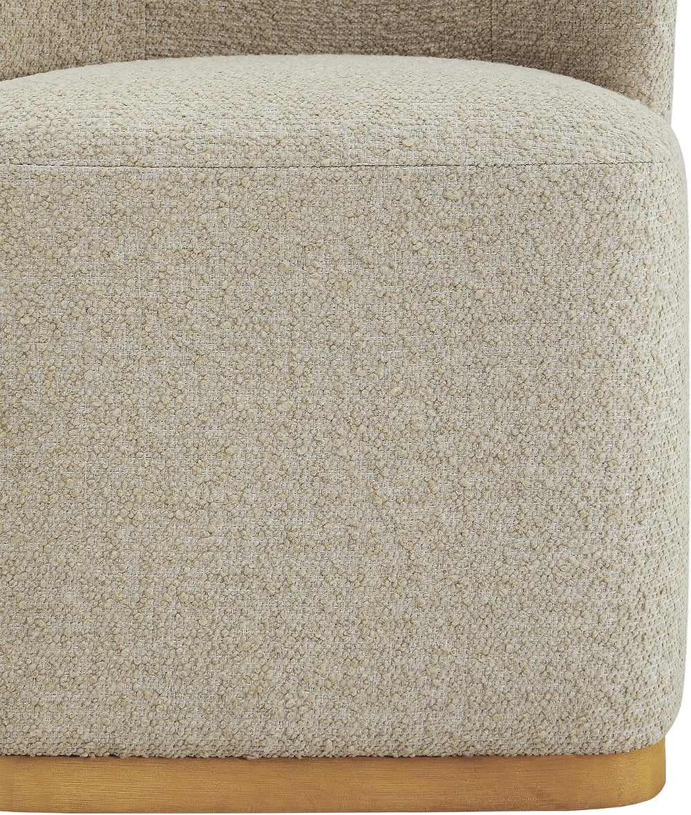 CHITA Upholstered Rolling Dining Chair with Casters Set of 2, Oatmeal
