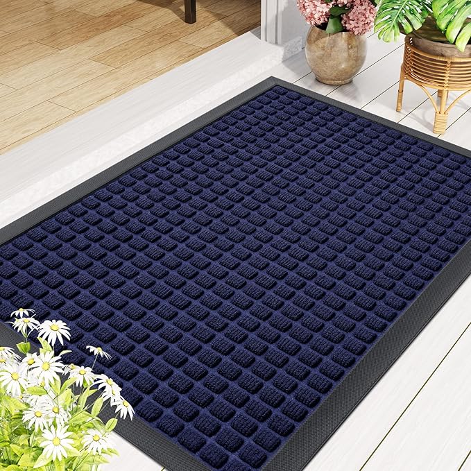 Smiry Front Door Mat Outside Entrance, Heavy Duty Natural Rubber Doormat - Image 9