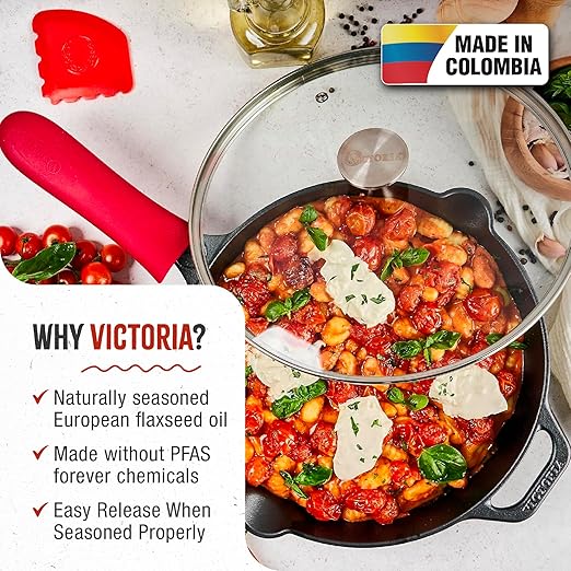 Victoria 12-Inch Cast Iron Skillet Set - Image 2