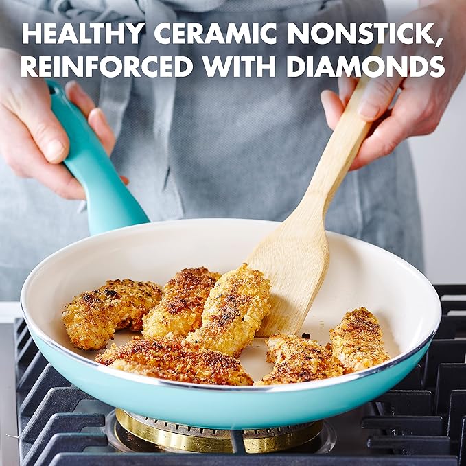 GreenPan Rio Healthy Ceramic Nonstick 12" Frying Pan Skillet, Dishwasher Safe - Image 2