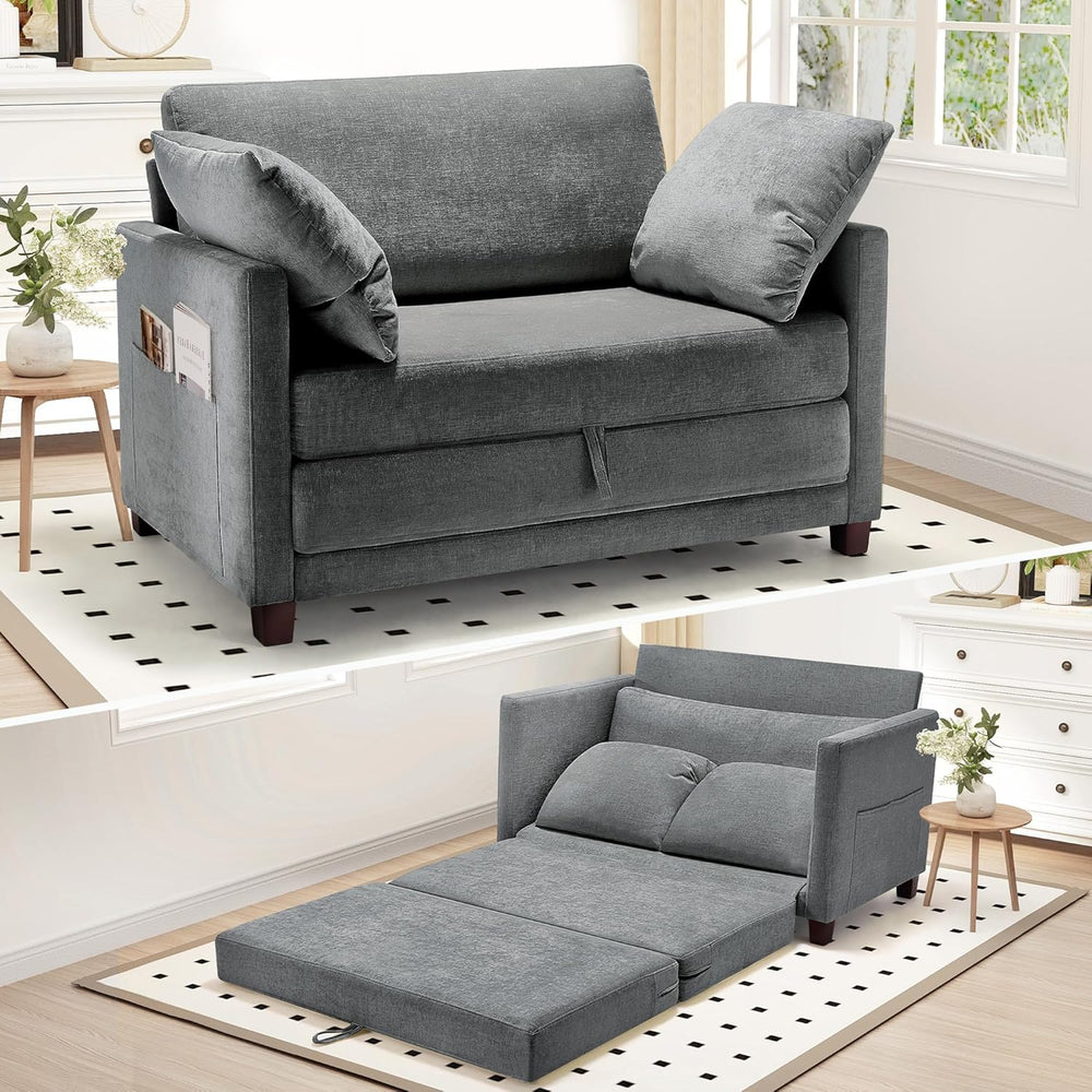 Myroyalsit 51" Convertible Sofa Bed, 2 in1 Folding Sofa Bed, Loveseat Sl...