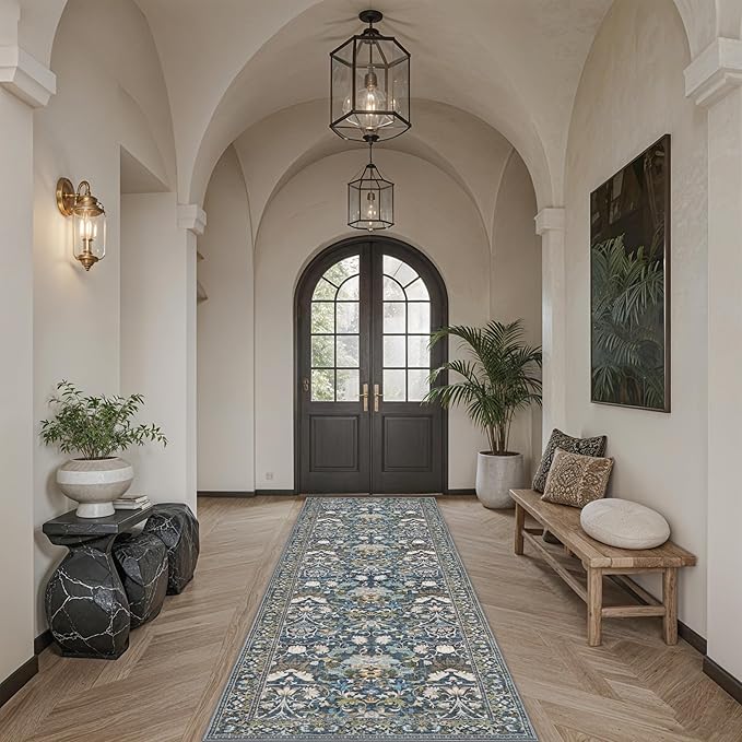 Hallway 3x10 Washable Runner Rug: Kitchen Rugs Entryway Area Rugs Vintage Soft - Image 3