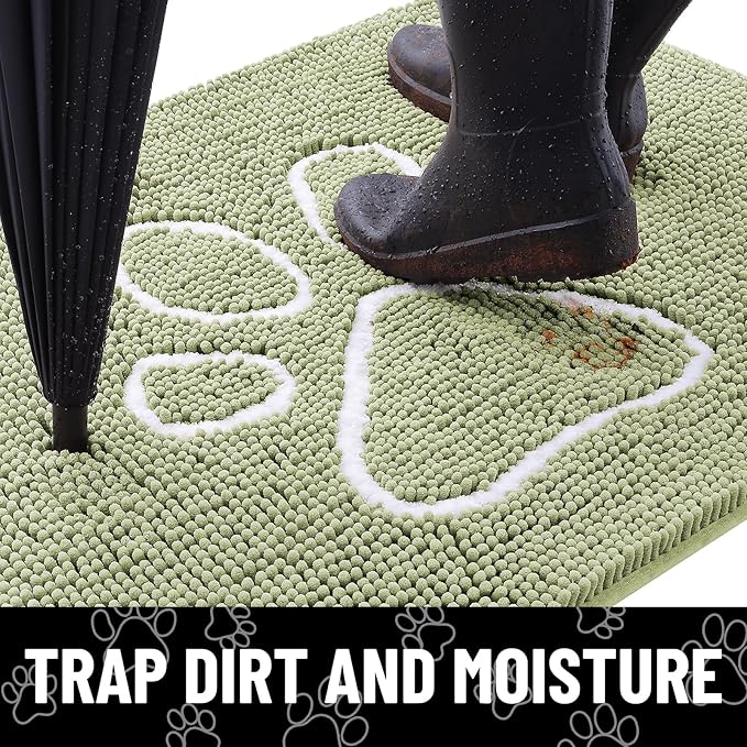 Smiry Dog Door Mat for Muddy Paws, Absorbent Dirt Trapper Non Slip Quick Dry - Image 2