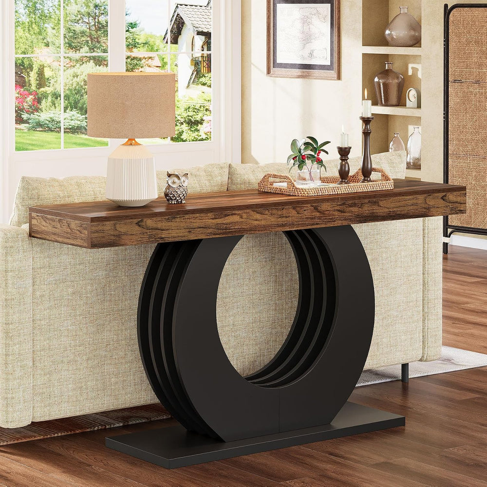Tribesigns 63-Inch Console Sofa Table, Rustic Industrial Farmhouse Entryway T...