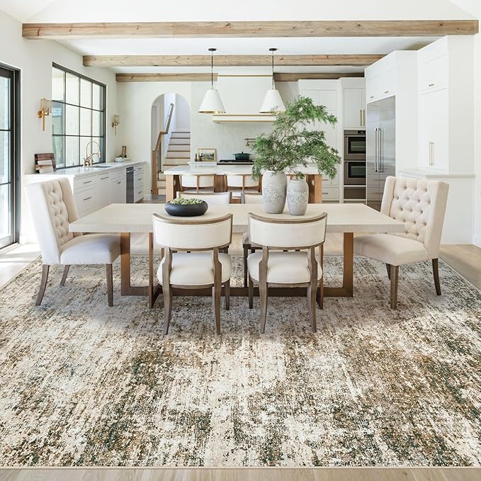 8x10 Area Rugs for Living Room, Washable Modern Abstract Large Area Rug Neutral - Image 4
