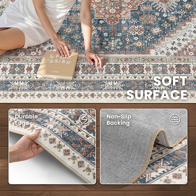 zesthome 6x9 Area Rug, Super Soft Washable Rugs - Image 6